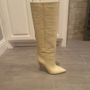 Brand new Paris Texas crocodile embossed  stiletto boot